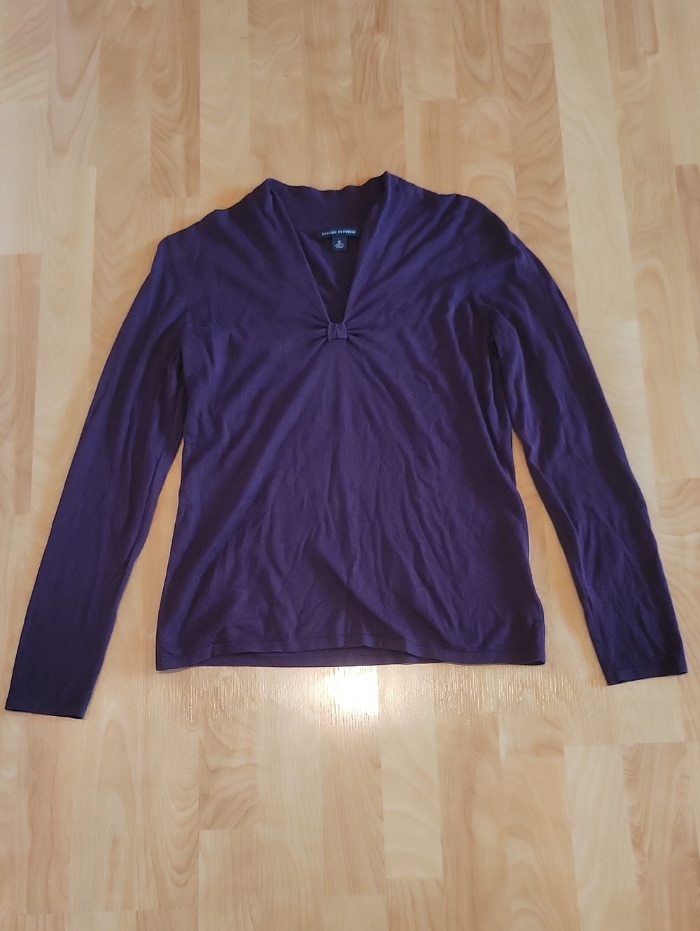 Banana Republic V Neck Knot Sweater Cashmere Wool Silk Blend Size M